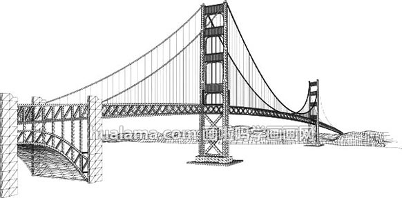 金门大桥简单简笔画图片