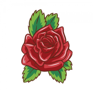 红玫瑰花花朵简笔画步骤图