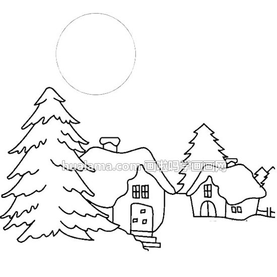 雪山中的冬天房子简笔画是怎样的呢?