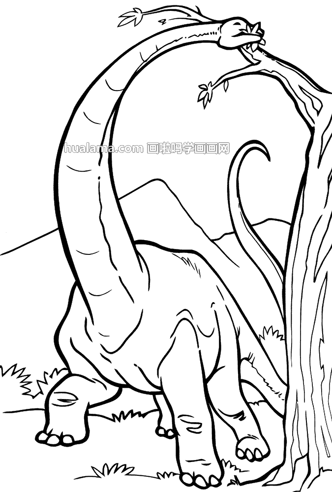 地震龙吃树叶简笔画图片 - 恐龙 - 画啦吗 一个零基础免费学画画的