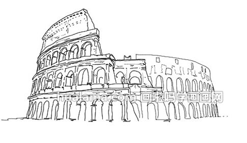 古罗马斗兽场简笔作画片 看完记得拿起画笔进行学习哦