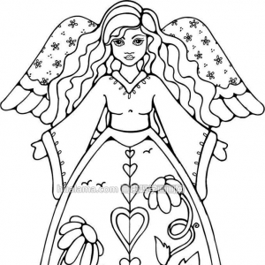 自由天使黑白线稿简笔画图片