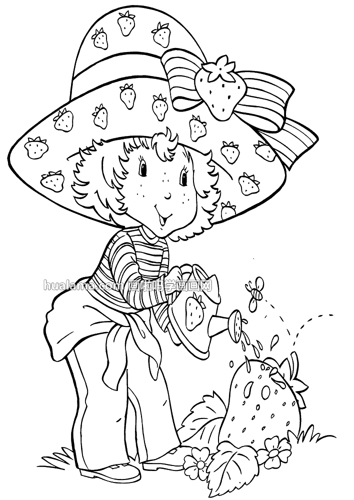十款黑白线描草莓简笔画图片