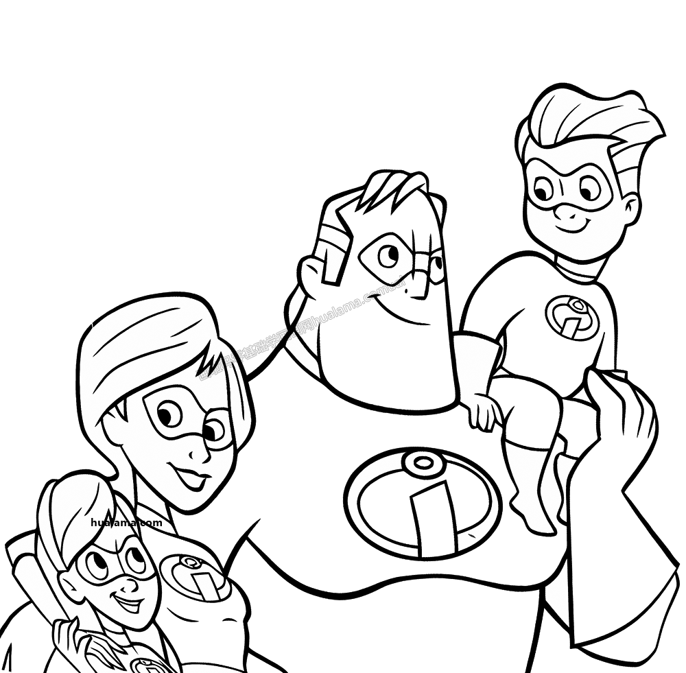 12款动漫电影 indestructibles 坚不可摧动漫人物简笔画图片黑白线稿