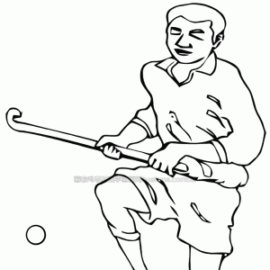 9款男子女子打曲棍球简笔画图片