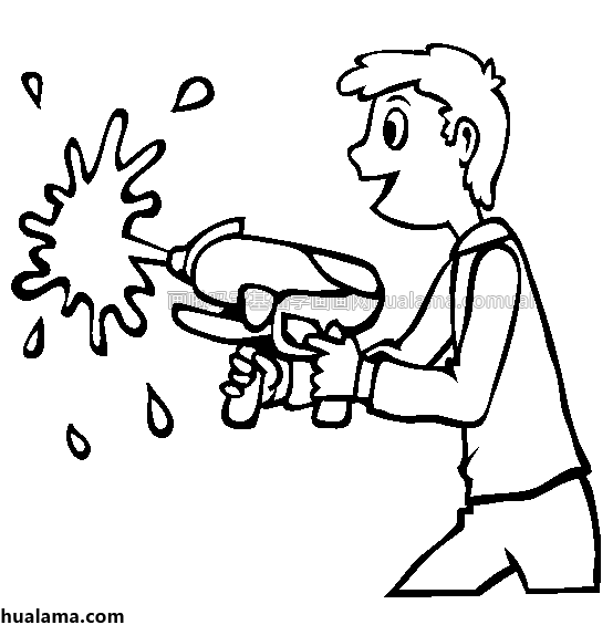 小男孩玩具水枪 简笔画图片 你要和我们一起来学习吗?