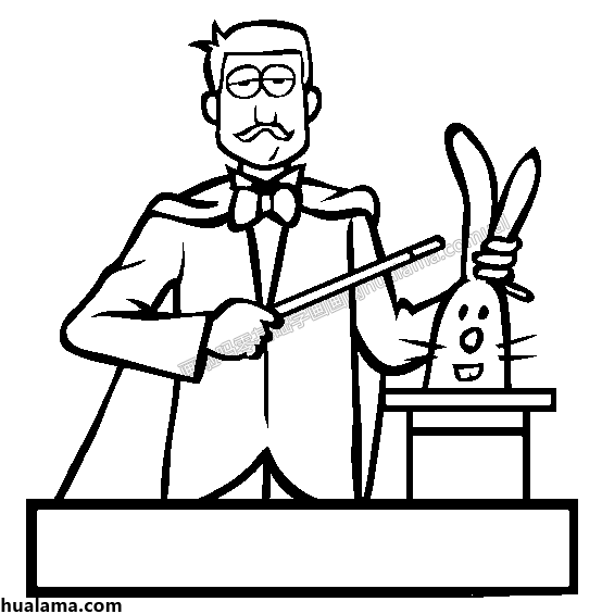 变兔子的魔术师简笔画怎样画