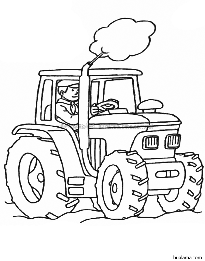 十二款款不同类型拖拉机简笔画