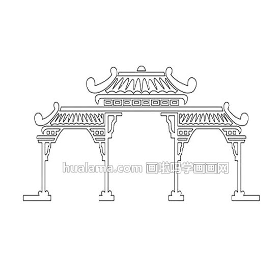 龙门的画画方法 看完记得拿起画笔进行学习哦 - 建筑物简笔画 - 画啦