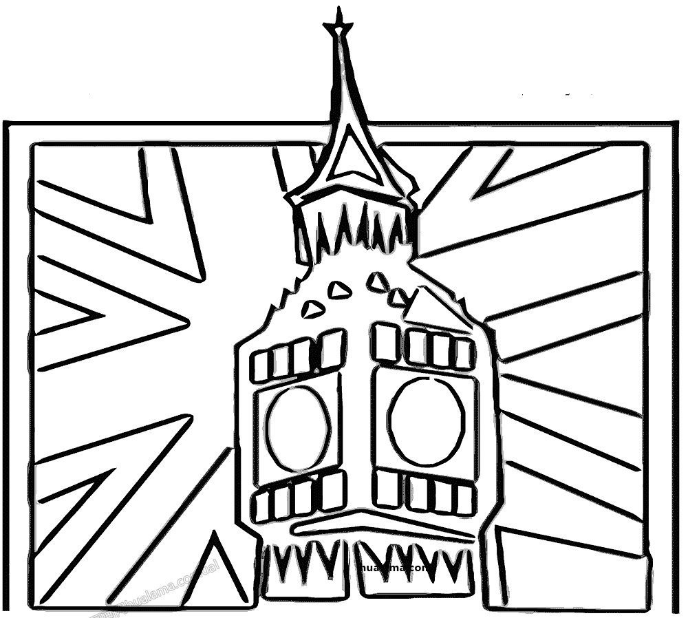 9款大本钟线稿手绘黑白简笔画怎样画 是怎样画的呢 - 建筑物简笔画